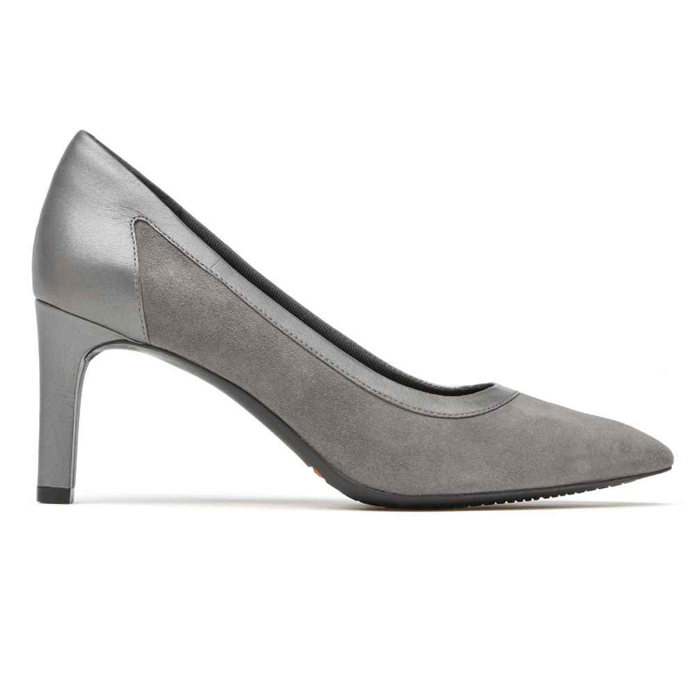 Rockport Womens Heels Grey - Total Motion Valerie Luxe Pieced - UK 973-SFGRVQ